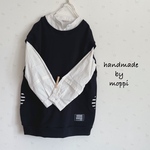 ★ドロップショルダーベスト★ブラック×ボーダー