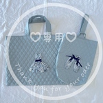 ☆再販☆◌ ⑅⃝ 2点set ⑅⃝◌ 立体ぷくぷくアップリケバッグ&シューズバッグ(ラベンダー)