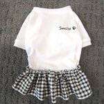 犬服！Lsize！ハート♡&ギンガムチェック　フリフリスカート