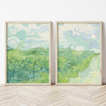 ゴッホ　Green Wheat Fields, Auvers　2枚セット　風景画　アートポスター　インテリアアート