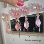 【再販】桜　花びら　ツイスト　ピアス　イヤリング