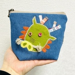 パッチワーク☆Tatsu denim pouch▼▽受注制作