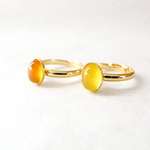 天然石ハニーカラーカルセドニーリング（8×6mm）
