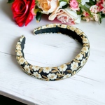 インド刺繍リボンのボリュームカチューシャ【ブラック】