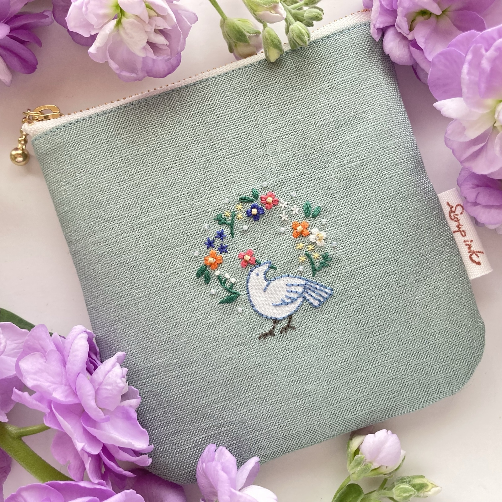 ひとくちパンの手刺繍ペンケース（みどり） - Syrup ink | minne