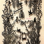 ニャンコの森*切り絵原画