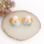 【warm】温かみのある色のお花ピアス　イヤリング　aicco