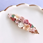 薔薇のミニヘアクリップ　ピンク