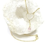 Heart.〜天然石ローズクォーツのネックレス〜