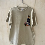 ⭐︎nさま専用⭐︎【日本国内送料無料】前にハシビロコウさんがいる手染め紅型メンズTシャツ/ベージュグレー（Mサイズ）