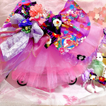 パープル和風プリンセスドレス&カチューシャセット