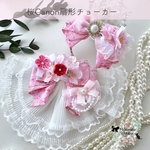  【 桜🌸Canon扇形チョーカー＆Leticiaカチューシャセット🩷】撮影用 お祝い ペット用 ペットリボン 犬用リボン 犬用チョーカー お散歩 プレゼント プリンセス 