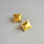   Shiny Airas~square~【レザーピアス/イヤリング】 “gold”