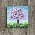 プチキャンバス絵画シリーズ♡アクリル画《原画》✴︎ 舞い散る桜 II ✴︎