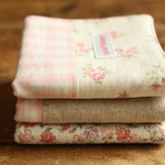 春色☆ピンクのお花のミニハンカチ　３枚セット