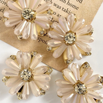 279)２個(１ペア) / 30mm / フラワーパーツ / ハンドメイドパーツ /アクセサリーパーツ / ピアス / イヤリング / 花 / カボション / インポート / みるくピンク