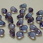 【アウトレット品】チェコビーズ✻ドロップ4✕6mm　ラスターアメジスト２５個
