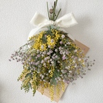 【再販】送料無料 ミモザとかすみ草スワッグ˚*.꒰ 2024年꒱.*˚