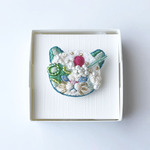 クリームソーダの猫刺繍