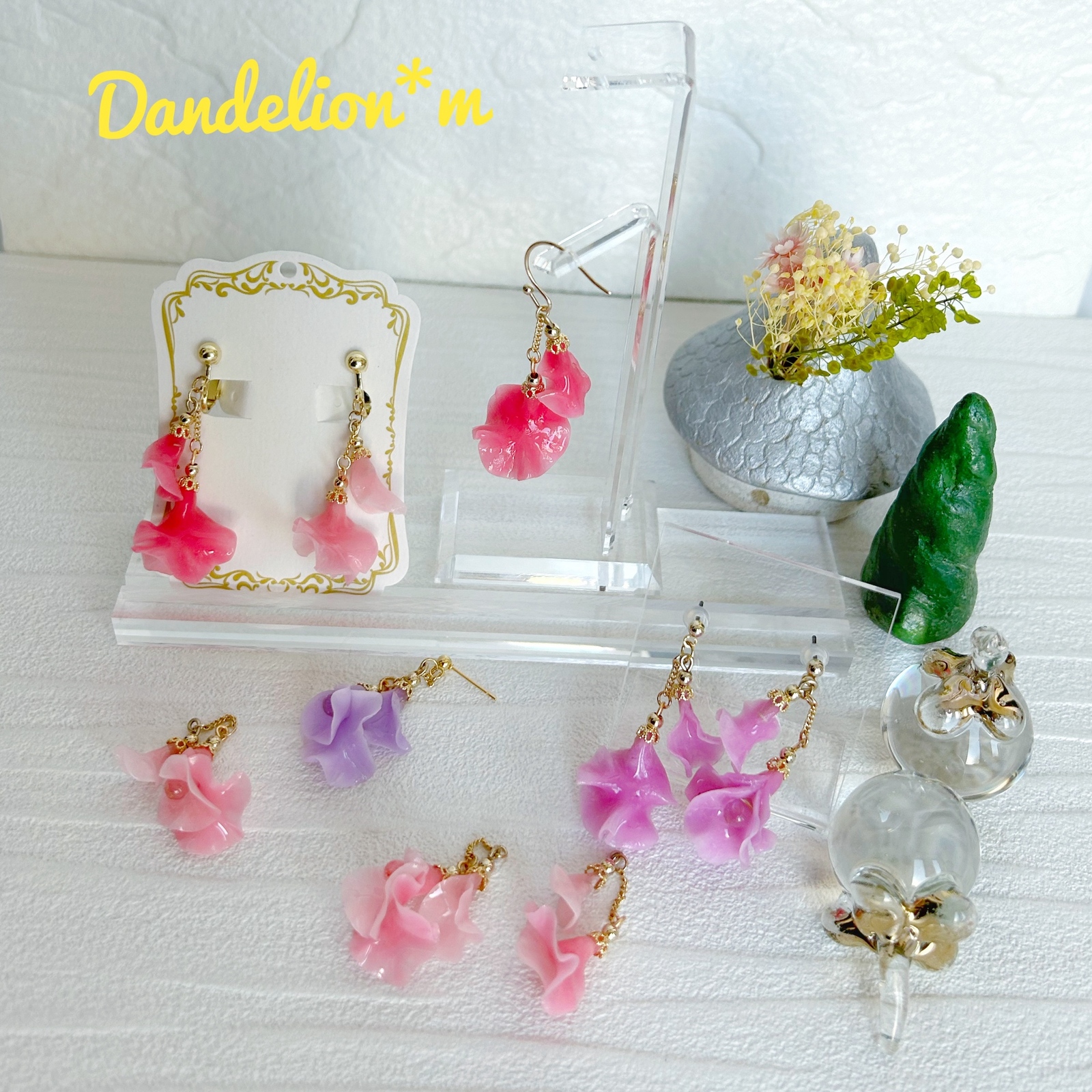 スイートピー（ピンク）**ピアスに変更可能** - Dandelion*m | minne 