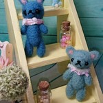 ちびっこくまたん＊S 羊毛フェルト  ﾌﾞﾙｰｸﾞﾘｰﾝ
