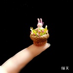 【超ミニチュアあみぐるみ】可動式うさぎさんセット