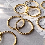 【12pcs】ツイストフープ リング メタルパーツ レジン枠 ゴールド