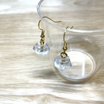 ドライフラワー レジンピアス　白