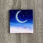 プチキャンバス絵画シリーズ♡アクリル画《原画》✴︎  星くずMoon ✴︎
