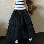 ティアードロングスカート☆(ドール服)リカちゃんブライス洋服☆黒
