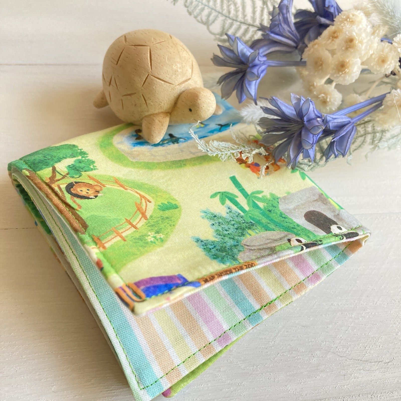 ハンドメイドハンカチ4重ガーゼユキエモン yukiemon 綿コットン