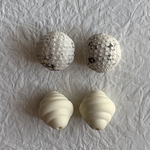 【マットな質感】ヴィンテージ   模様入りアクリルビーズ　4個セット　vintage  