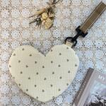 ハートのふわふわガーゼポーチ　beige