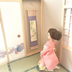 ミニチュア掛軸　2.南天（なんてん）