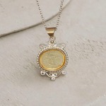 SALE＊イエローベネチアンガラス　印章 　ネックレス　SV