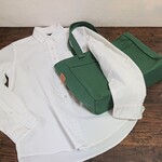 ボトルグリーンの帆布トートバッグ☆A4サイズ