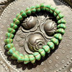 【6コセット】JIRI＊IVANA#czech beads#チェコビーズ　bell flower 8✖️6㍉　jade green picasso/ bronze matte