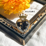 ゴールド【ハートの女王】黒 紫陽花 ブラック 金箔 大人かわいい 大ぶり プレゼント ゴシック ロリータ 王冠 ハート ドライフラワー 花びらqueen of hearts