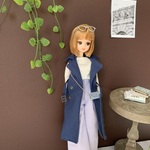  ⭐︎トレンチ風ジレ　ブルー　リカちゃん服　リカちゃんアウトフィット　6分の1ドール