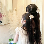 フリルとパールビジューの華やかヘアクリップ*ベビー キッズ 卒園 入学式 入園式