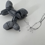 object【 652 】ｸﾞﾚｰ×ﾌﾞﾗｯｸﾏｰﾌﾞﾙ