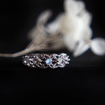 ６月誕生石/宝石質 レインボームーンストーンfivestone Filigree Ring