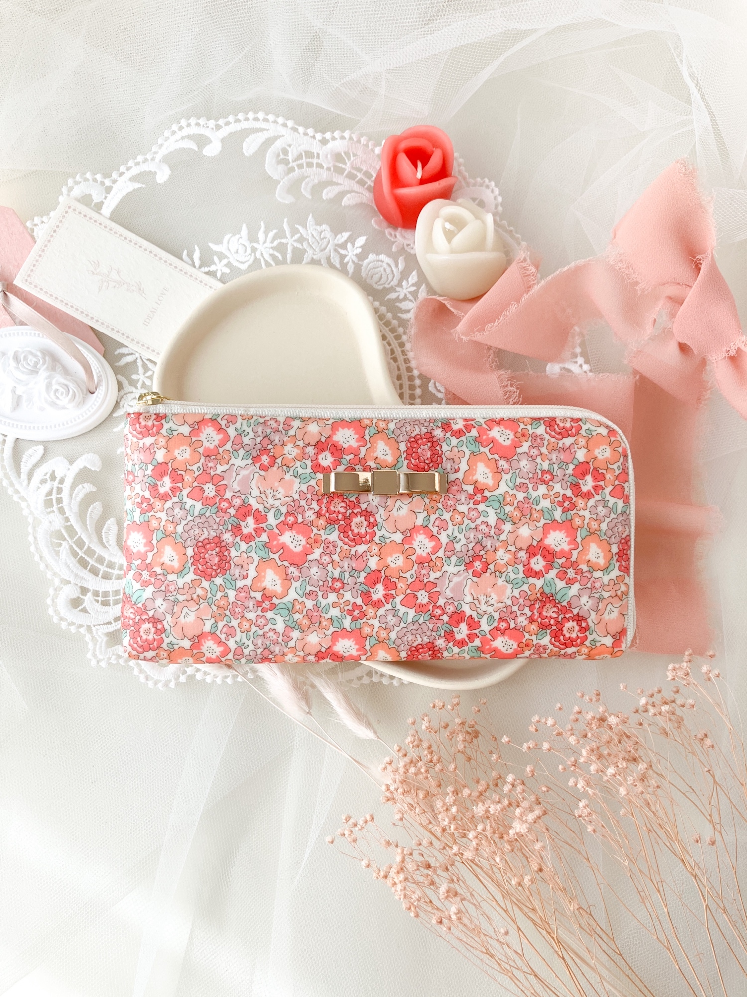 リバティプリント　ハンドメイド　カチコチ長財布　ミシェル リバティプリント ハンドメイド カチコチ長財布 ミシェル