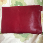 ☆送料無料☆牛革製A4サイズポーチ ダークチェリーレッド