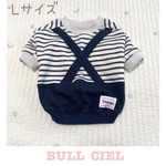 フレブル服　ボーダー重ね着風ラグラン　Lサイズ