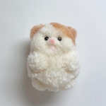 ハムちゃんのぬいぐるみブローチ(ぶち)