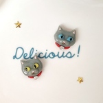 ロシアンブルーの猫ちゃんピアス