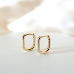 MINIMAL OCTAGON HOOP EARRINGS