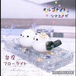 オルゴナイト　シマエナガ　フローライト　水晶　レジン　台座付き　御守り［送料無料］【受注制作あり】