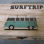 木製小物入れ　サーフィン　VWワーゲンバス　海　ビーチ　夏